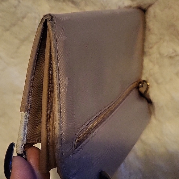 PRADA saffiano leather long wallet in nude and gold/white interior - Picture 8 of 11